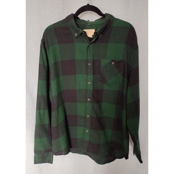 Boston Traders Men's Flannel Shirt Green XL Pre-Owned - Picture 1 of 11